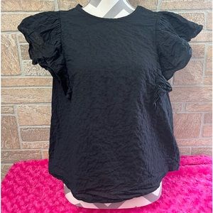 Black Ruffled Sleeved Blouse